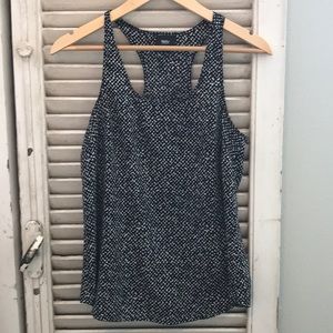 Black and white racer back blouse